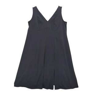 AVA & VIV Dress 3X Black Sleeveless‎ V Neck Fit & Flare Midi Career Casual